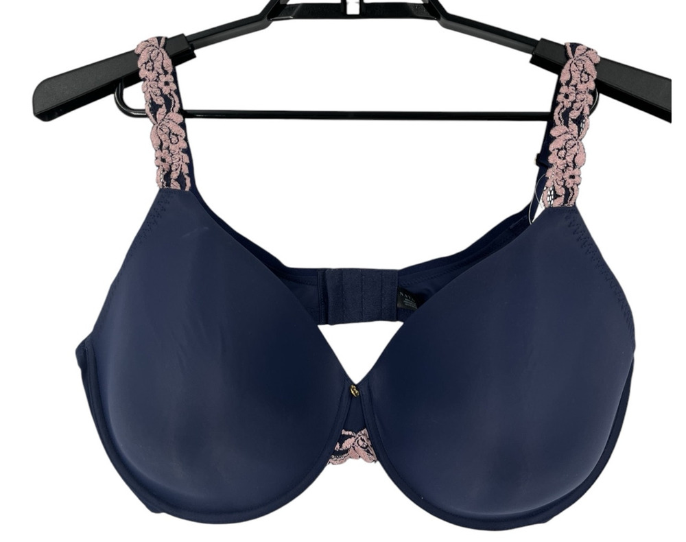 Natori Bra 736037 body double with lace full fit dark blue size 40DDD 40F